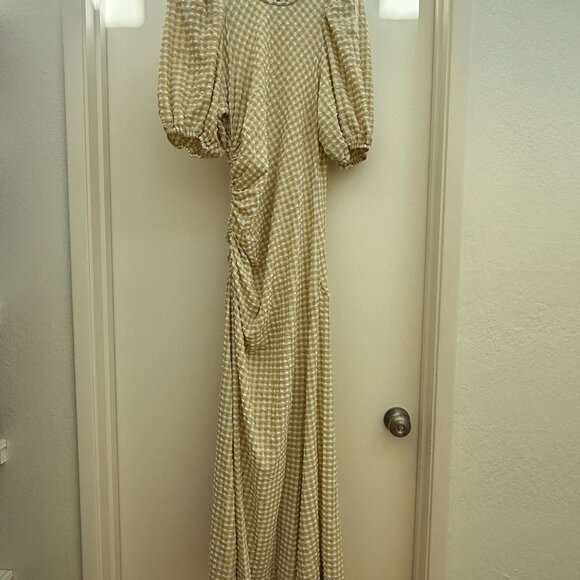 Ganni Seersucker Puff Sleeve Dress Size 6 - Picture 4 of 7